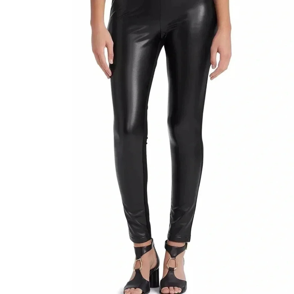 Faux leather leggings Elasticized waist lifts, sculpts& hold you in slim leg XL